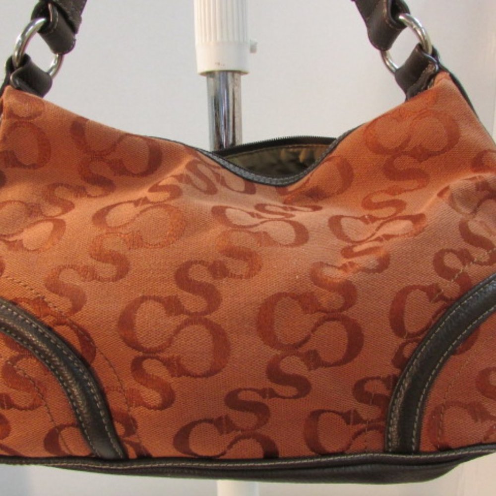 Sophia Caperelli Rust-Brown Canvas Shoulder Bag - Picture 3 of 10